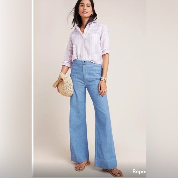 Anthropologie Denim - Perfect like new Anthropologie PILCRO High Rise Wide Leg Trouser Jeans 28